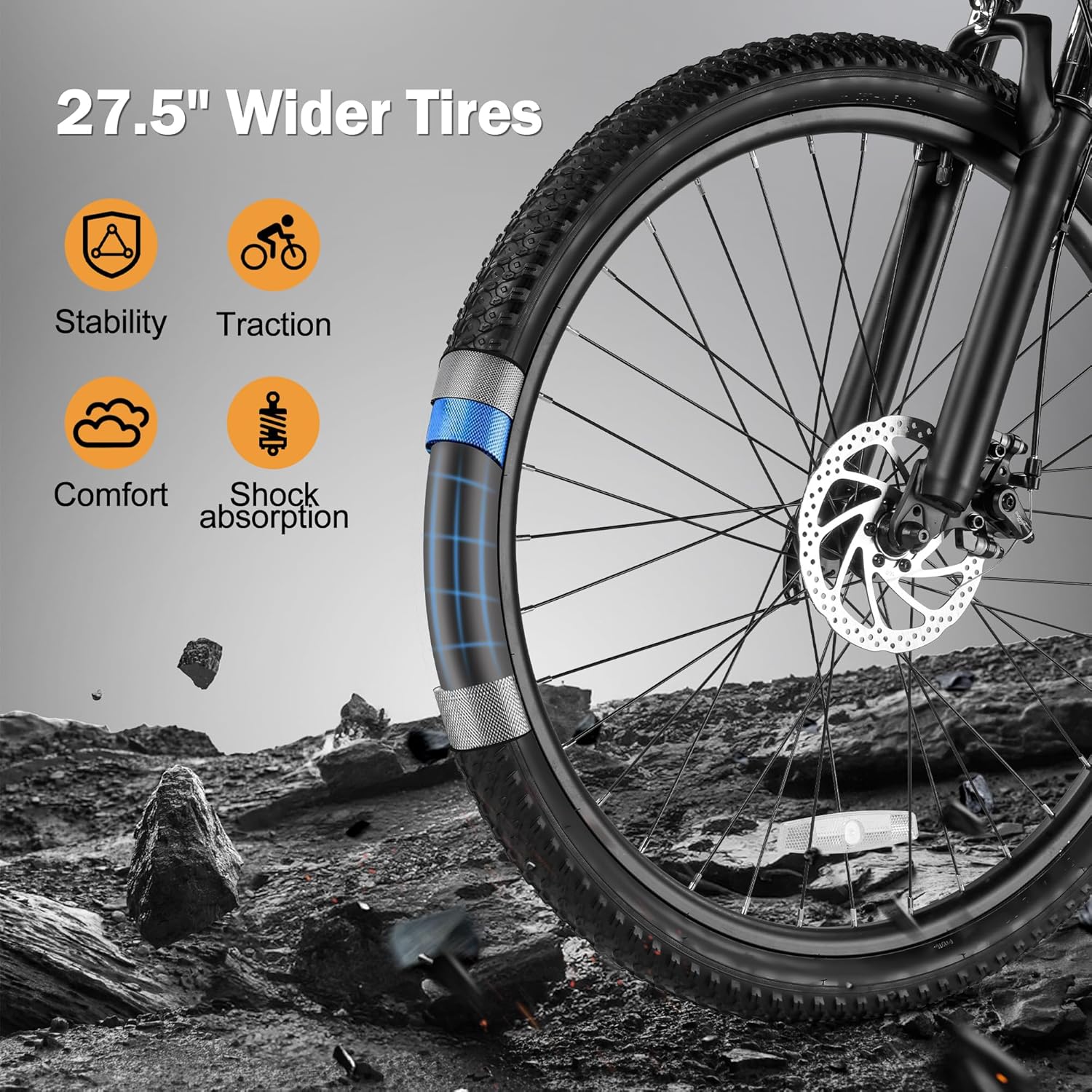 ACTBEST Race Electric Bike for Adults 21-Speed 27.5" Ebike view 5