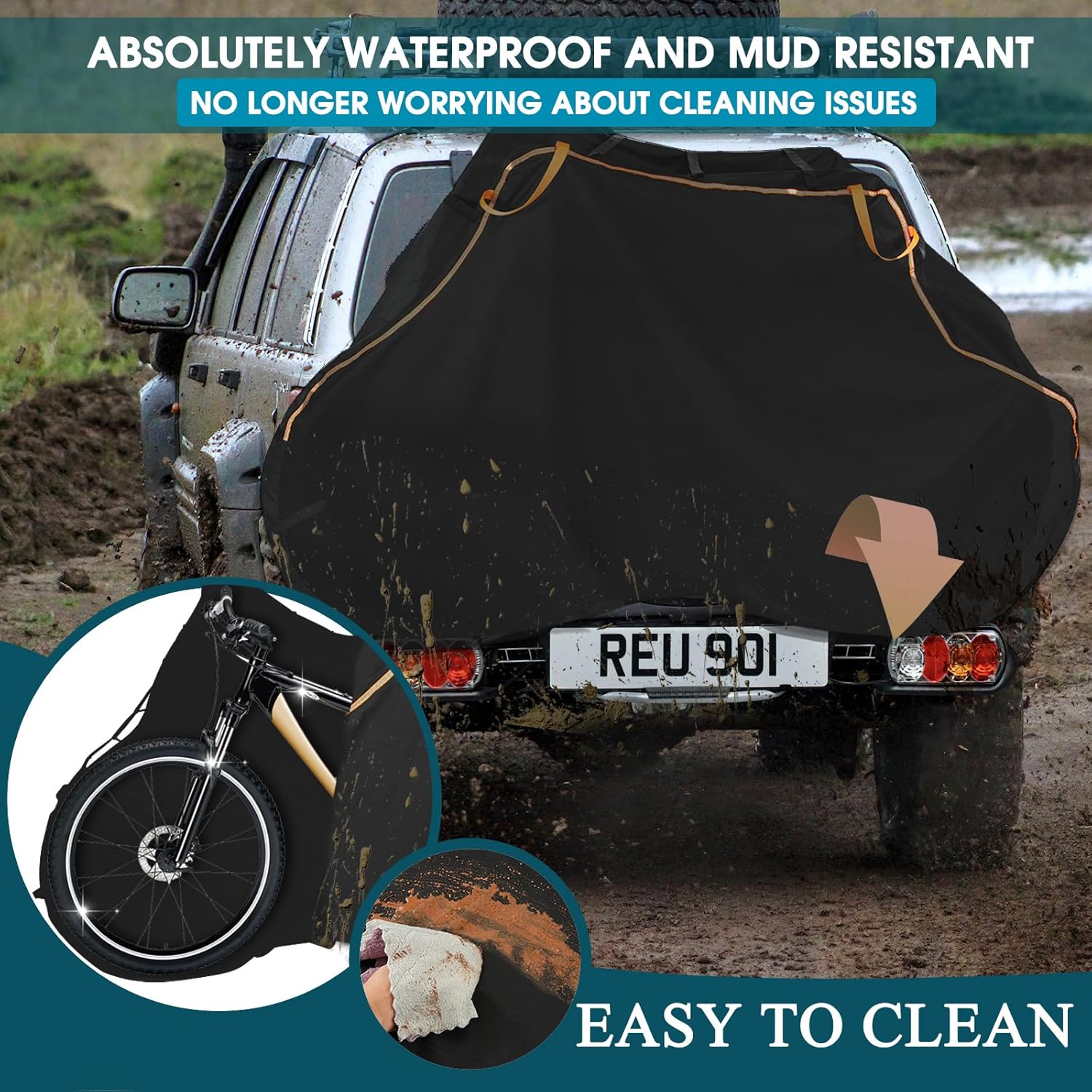 Narremcoy Waterproof 600D Bike Cover for Transport 2 Bikes view 5