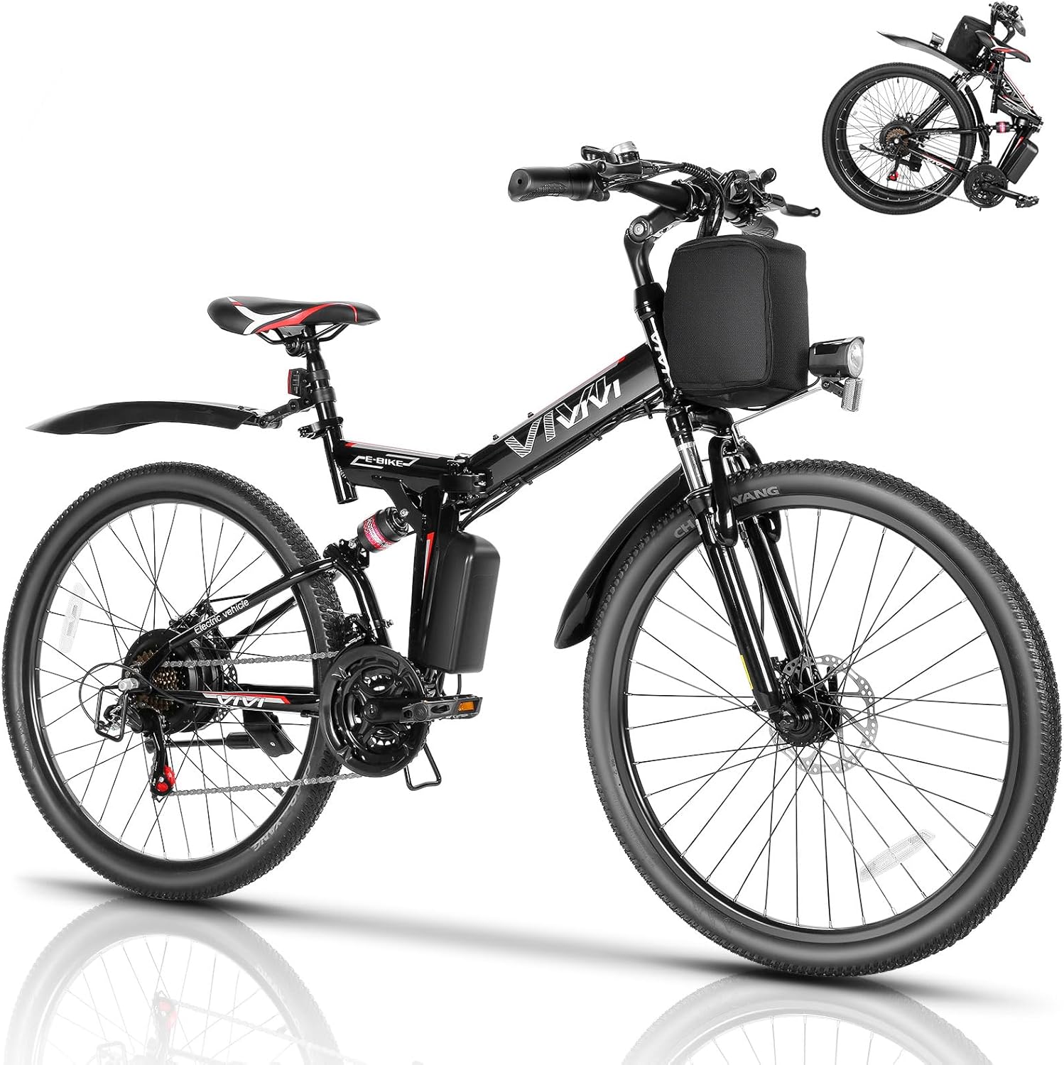 Vivi Electric Bike for Adults 26" Folding Ebike view 1