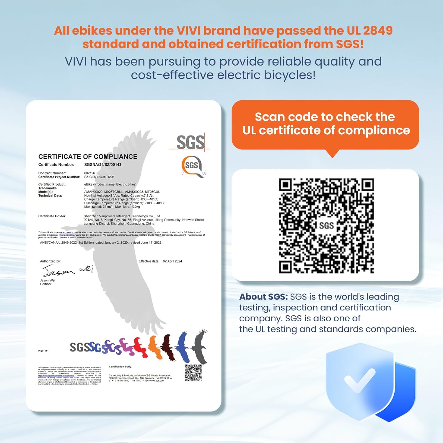 Vivi Electric Bike for Adults 26" Folding Ebike view 3