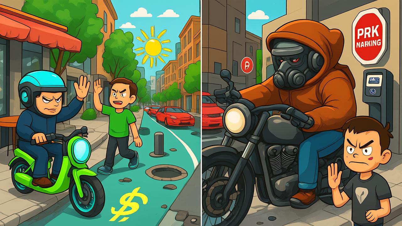 E-bike parked conveniently in city center