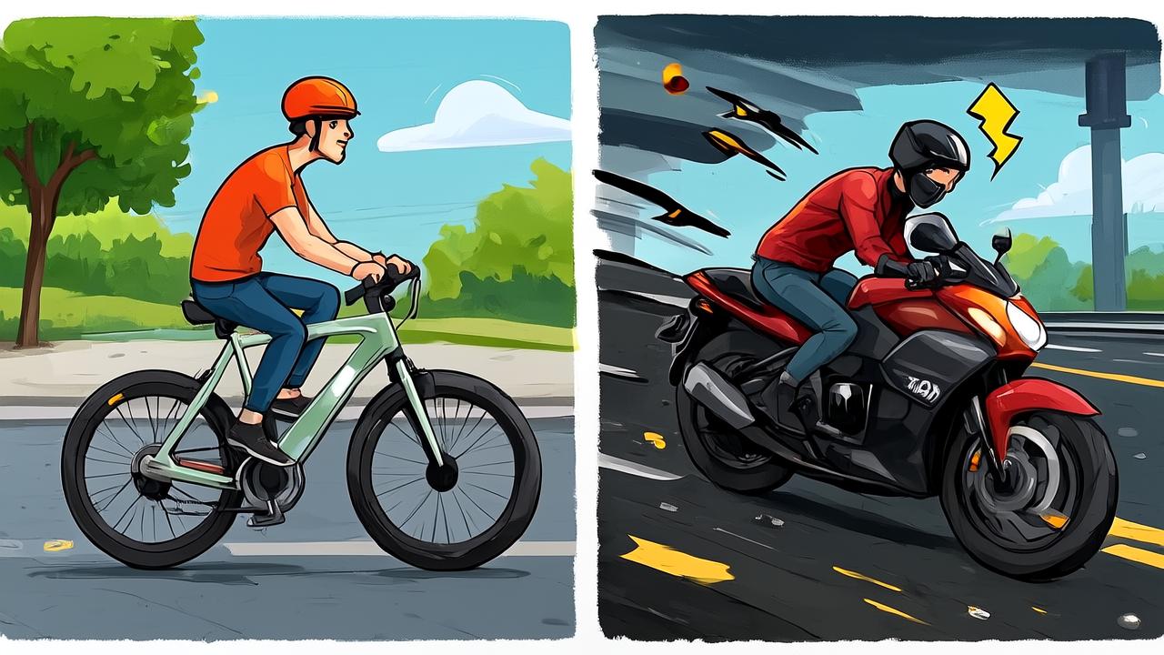 Comparison of safety gear needed for e-bikes vs motorcycles