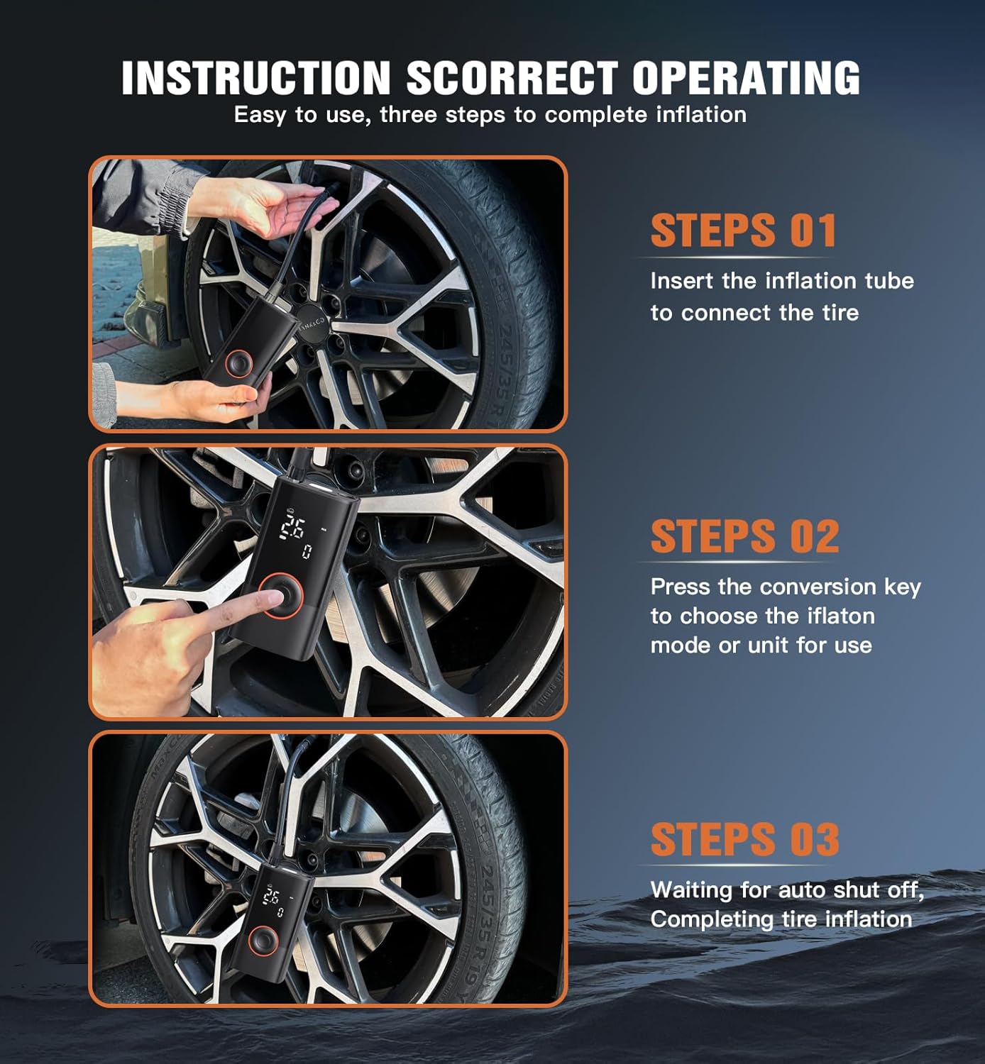 QYQBOON Portable Air Compressor view 5