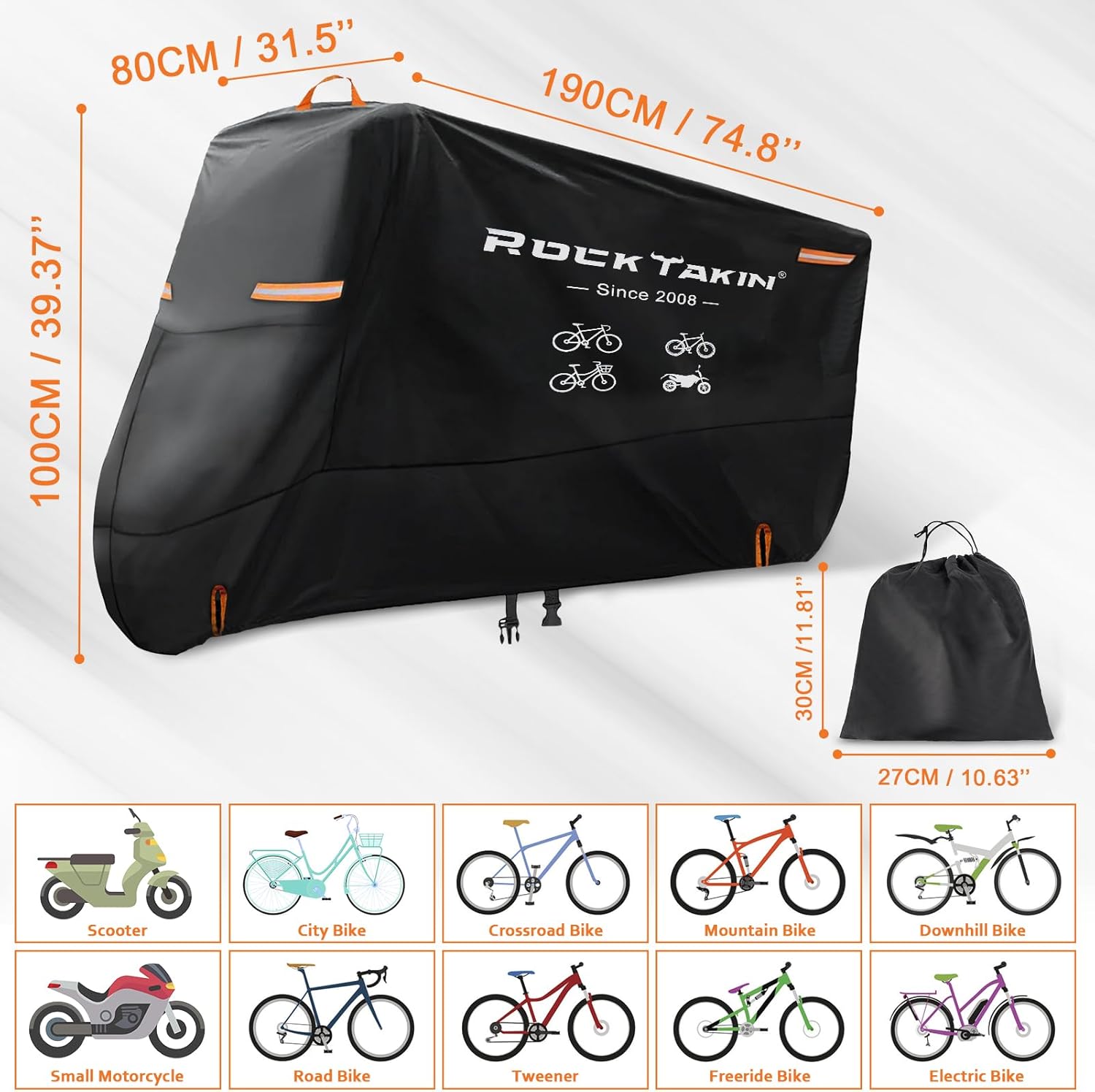 ROCK TAKIN Bike Cover for 1 Bike Outdoor Waterproof view 2