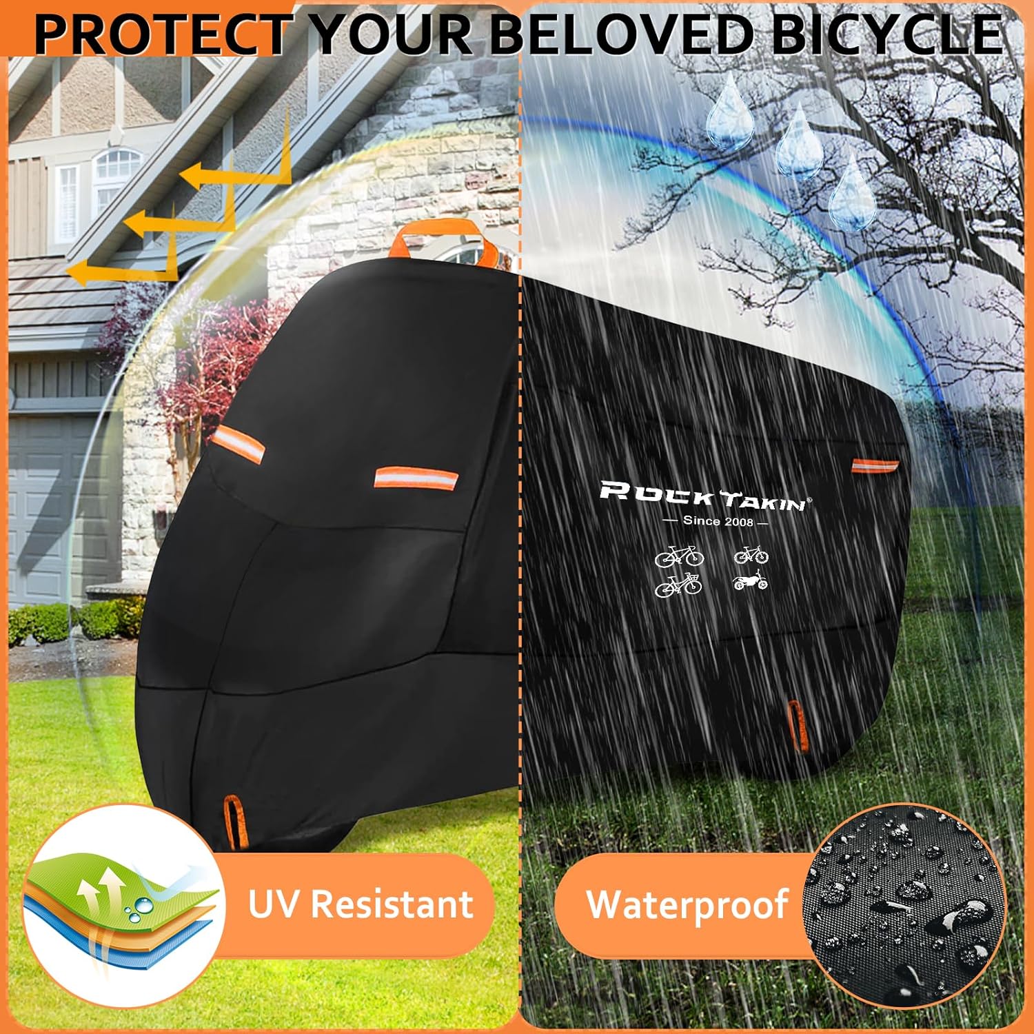ROCK TAKIN Bike Cover for 1 Bike Outdoor Waterproof view 4