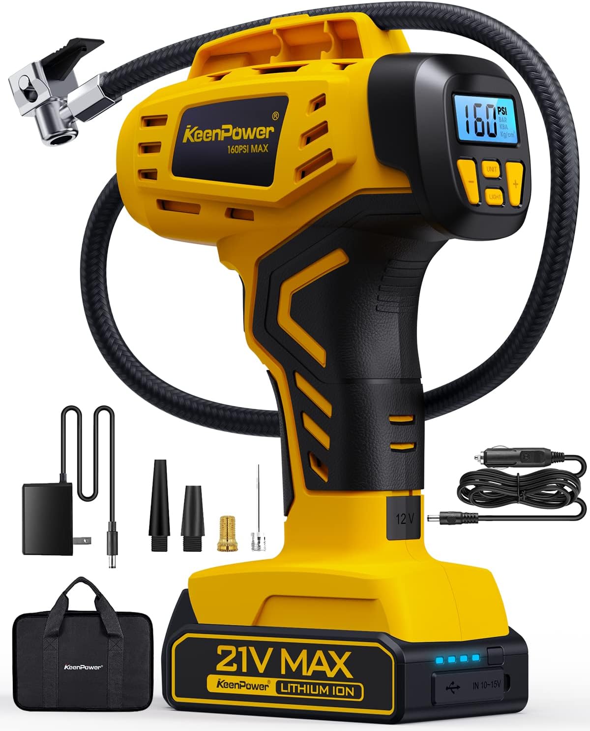 KeenPower C218Y Tire Inflator - Portable Air Compressor view 5