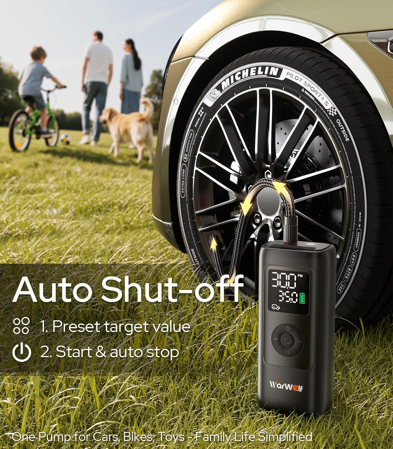 WarWolf 160PSI Tire Inflator Portable Air Compressor view 6